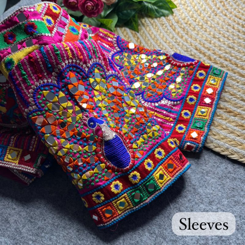 Tew Heavy Italian Soft Silk Multi Thread Work Navratri Blouse